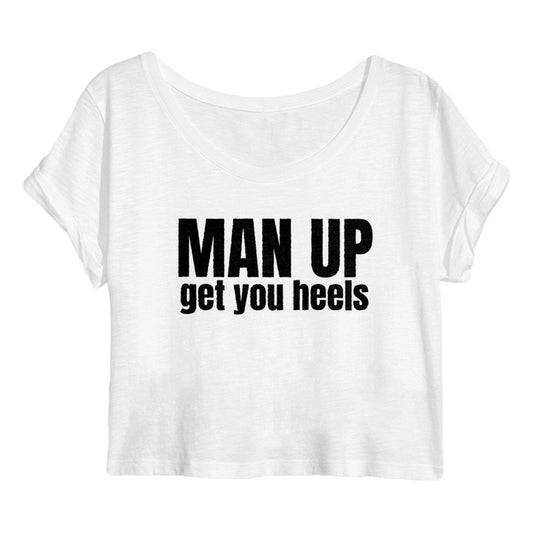 Crop Top "Man Up" - face_blanc