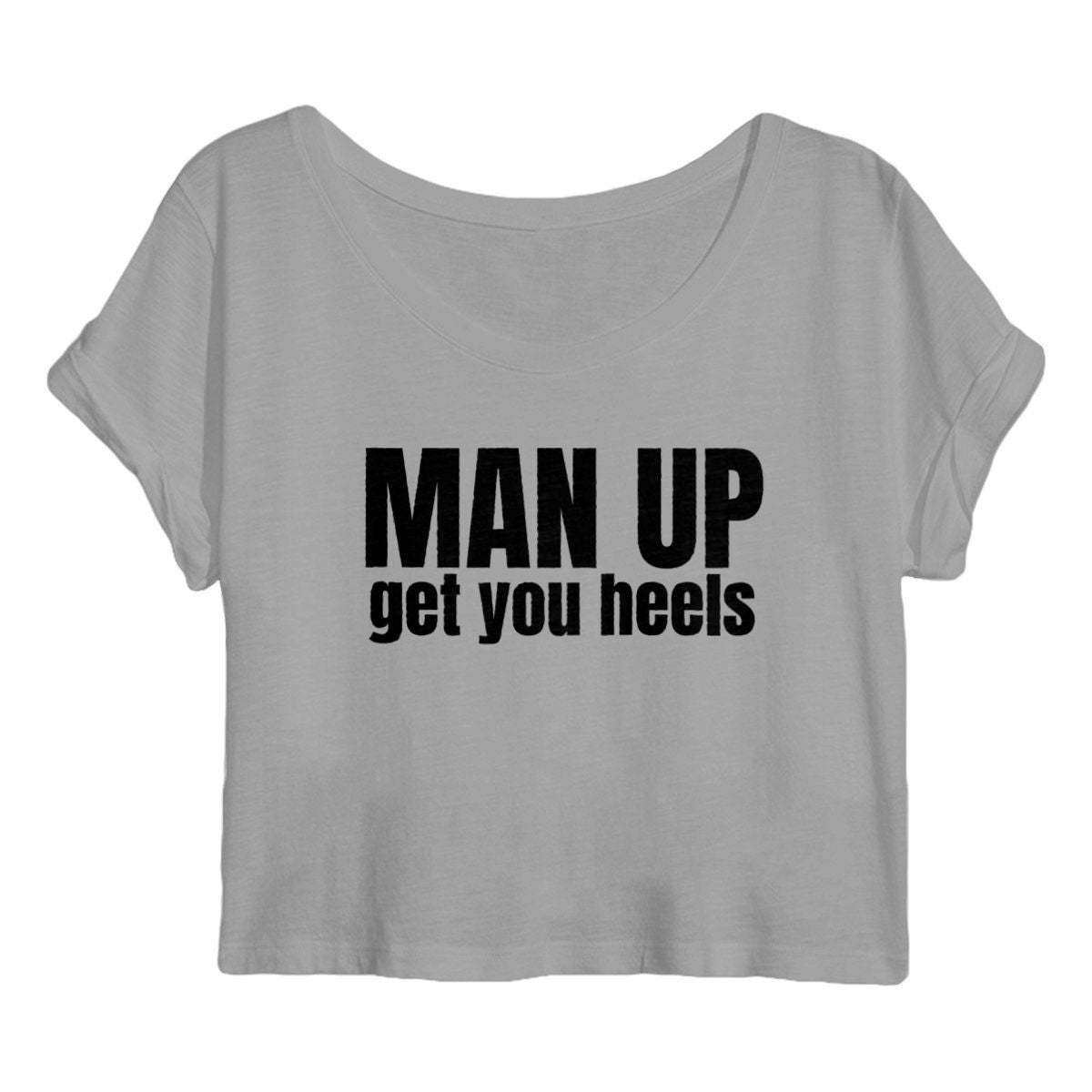 Crop Top "Man Up" - face_gris