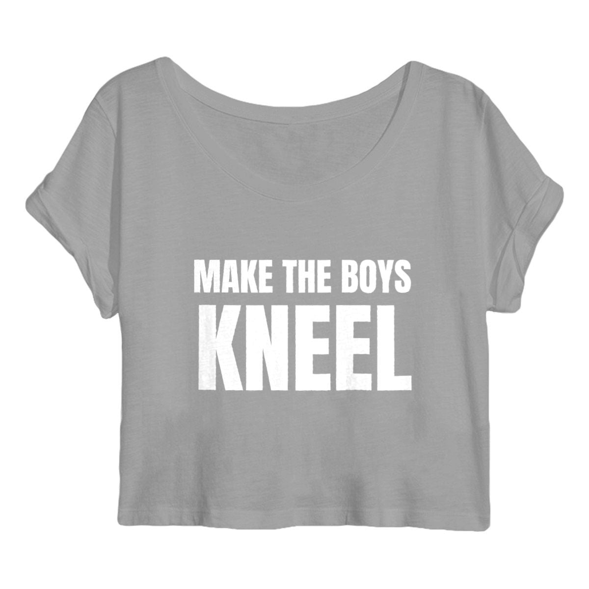 Crop Top "Make the boys kneel" - face_gris