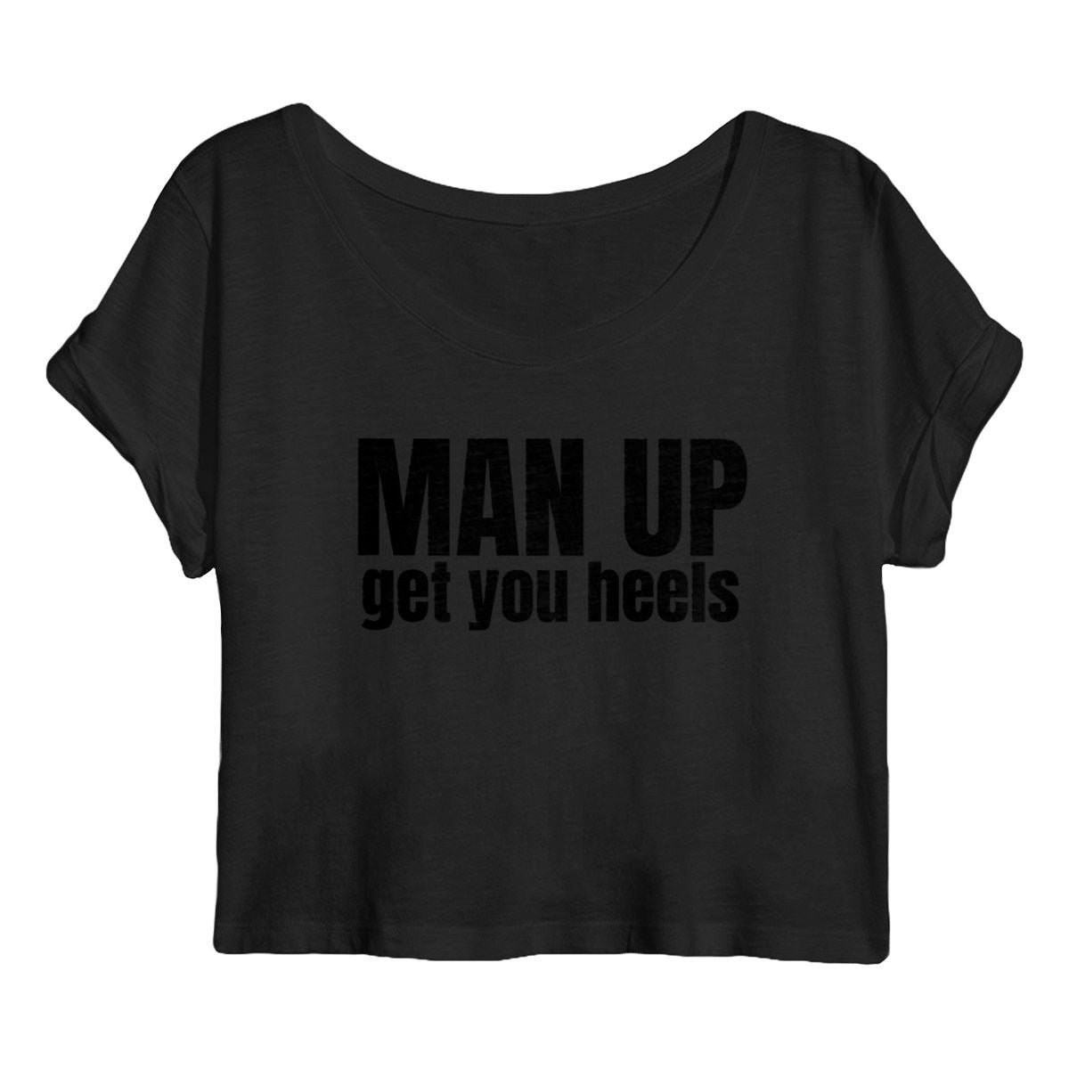 Crop Top "Man Up" - face_noir